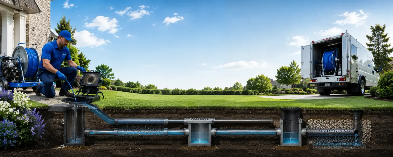 Outdoor drain cleaning information for New Concord, OH